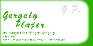 gergely plajer business card